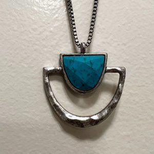 Lucky Brand Silver and Turquoise Pendant
